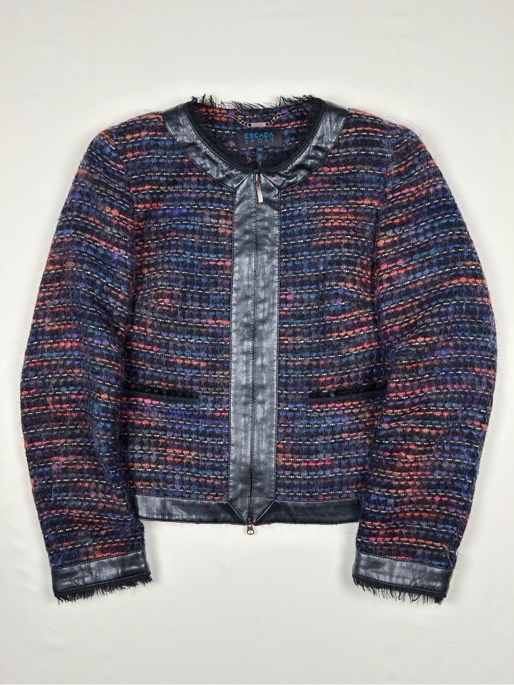 Escada Tweed Jacket with Pink & Blue Accents